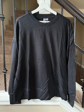 Sweaty Betty classic Side split sweatshirt  Black Crewneck Sweatshirt